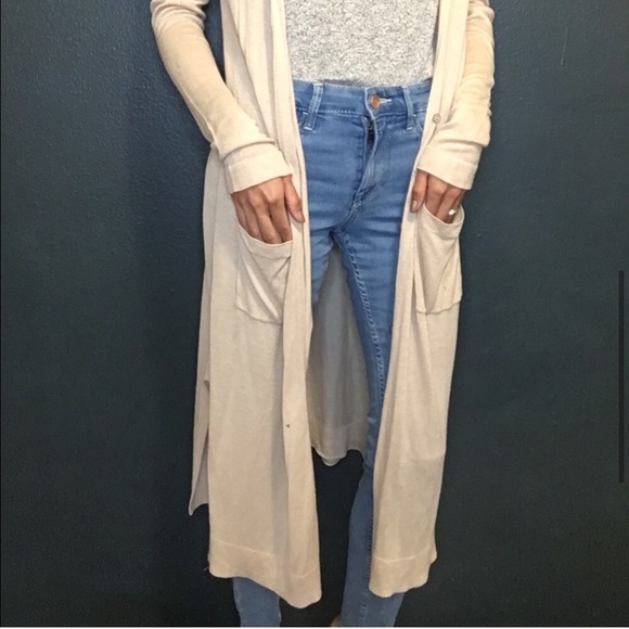 Cream long sleeve cardigan - Picture 2 of 5